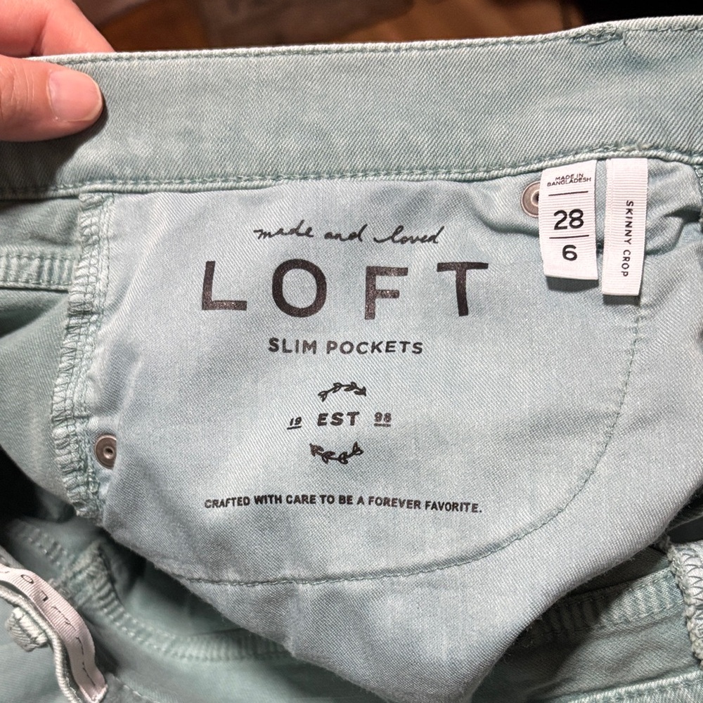 LOFT Skinny Crop Jeans in Dusty Blue size 6, waist 28 - Picture 4 of 5
